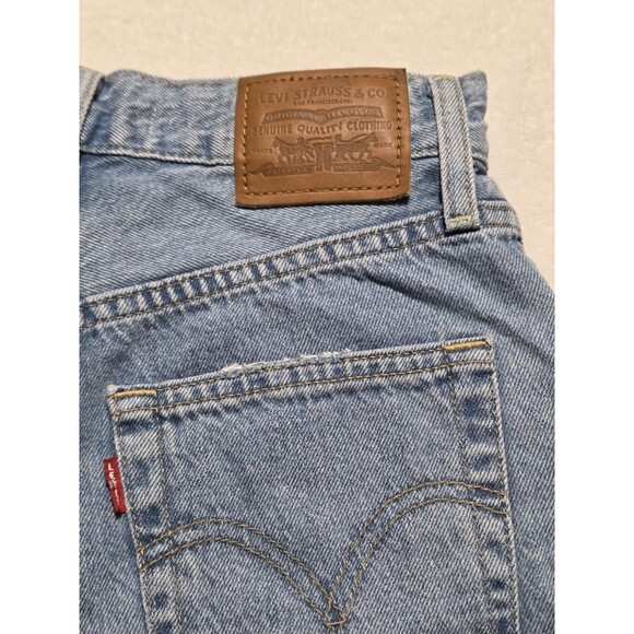 Levi's (Size 25) Denim Ribcage Shorts Medium Wash Cutoff Buttonfly High Waist - Picture 4 of 13